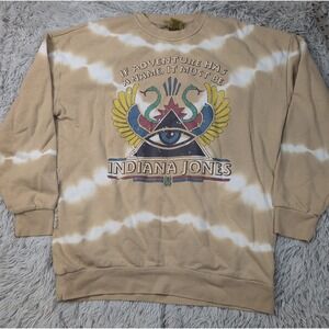 Indiana Jones Sweatshirt Mens M Biege  Comfort Movie Graphic Crew Neck